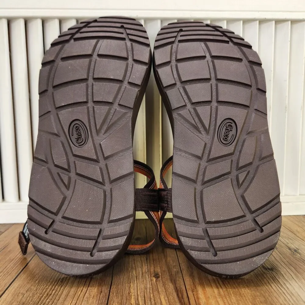 Chaco Bodhi Belt Java Sandals Men's 12 Orange Brown Toe Loop Strappy Beach Shoes